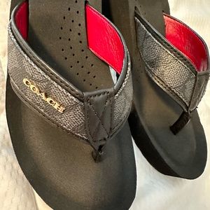 Coach wedge flip flops.